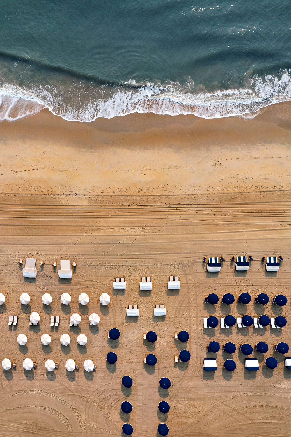 Drone shot of the beach at the Cavalier Resort