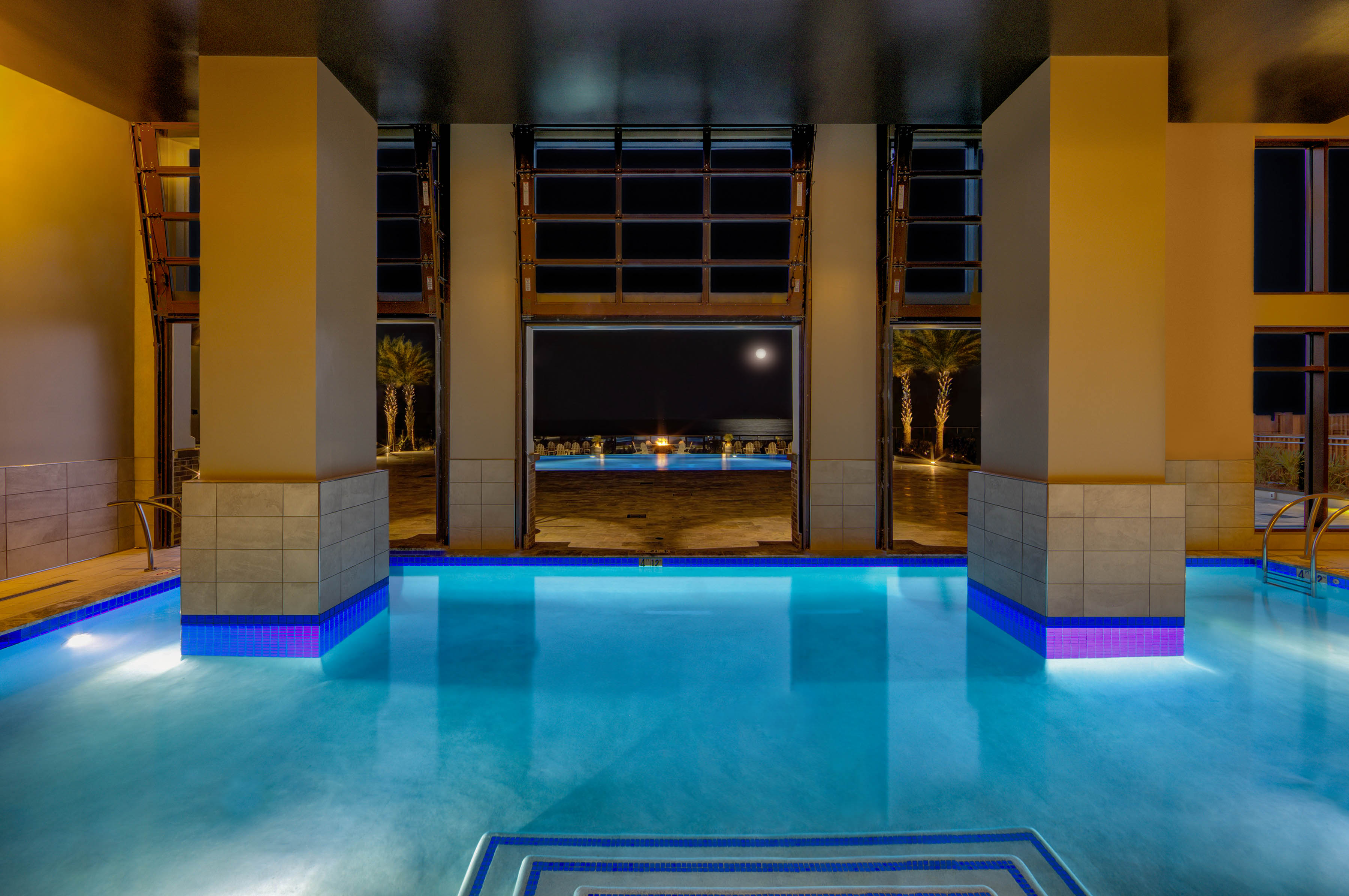 Indoor Pool at Night