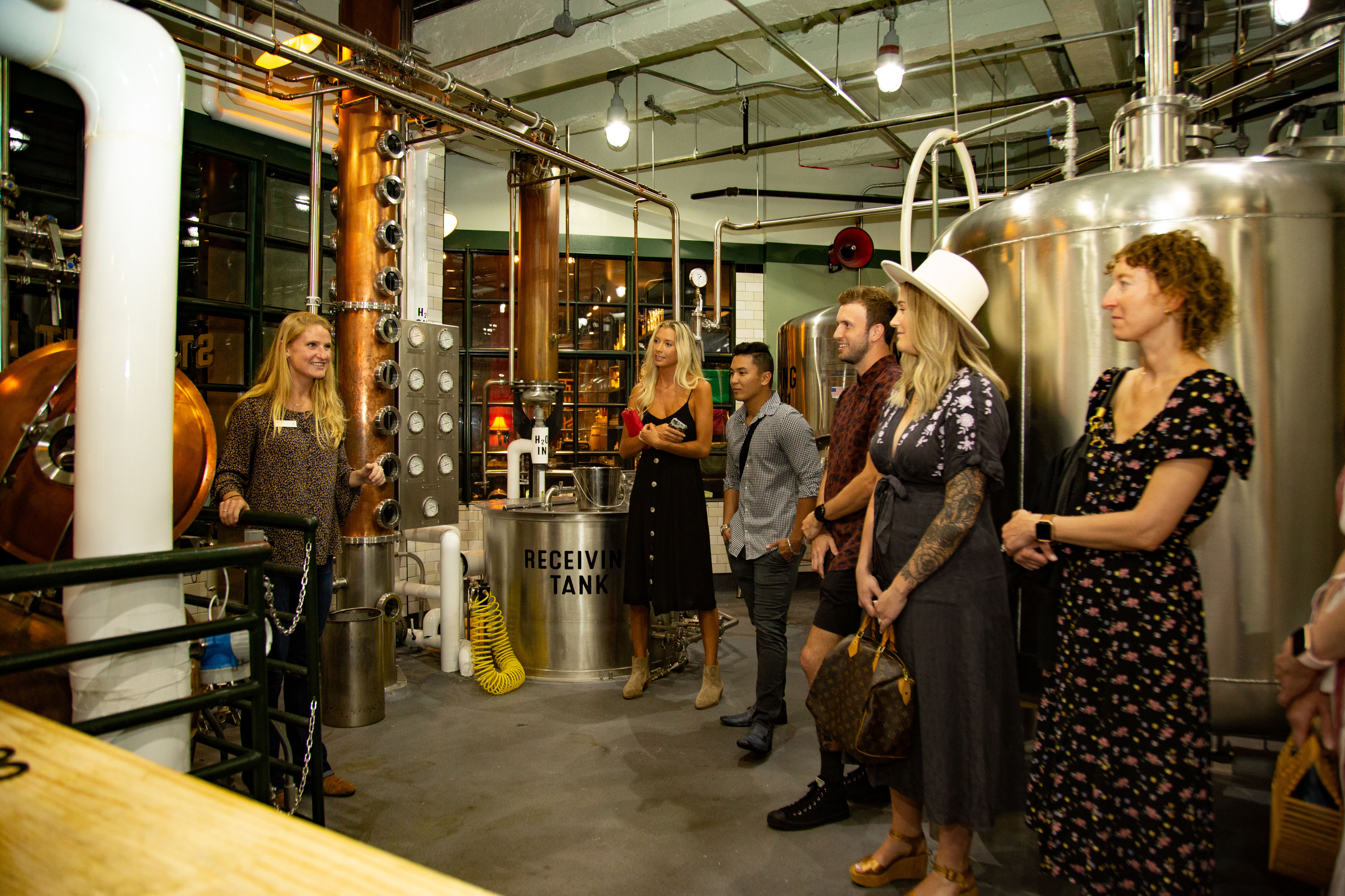 Group at a tour of brewery