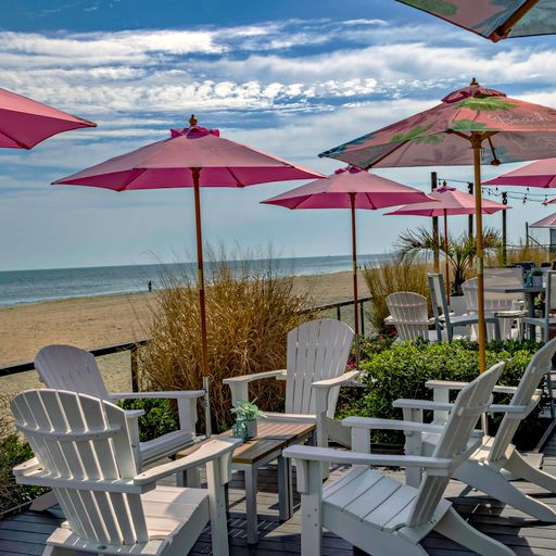 Tables with Umbrellas at the Beach